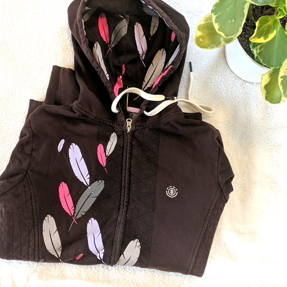 Element Hoodie Feather Design Size medium - Picture 1 of 8